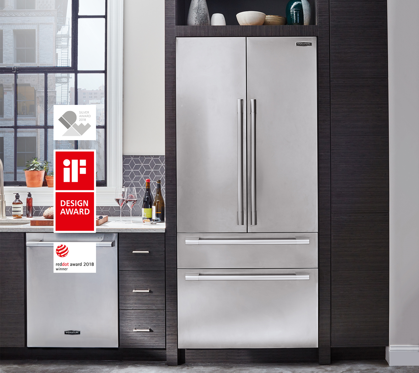 Réfrigérateur à double porte encastré primé de 91 cm (36 po) | Signature Kitchen Suite